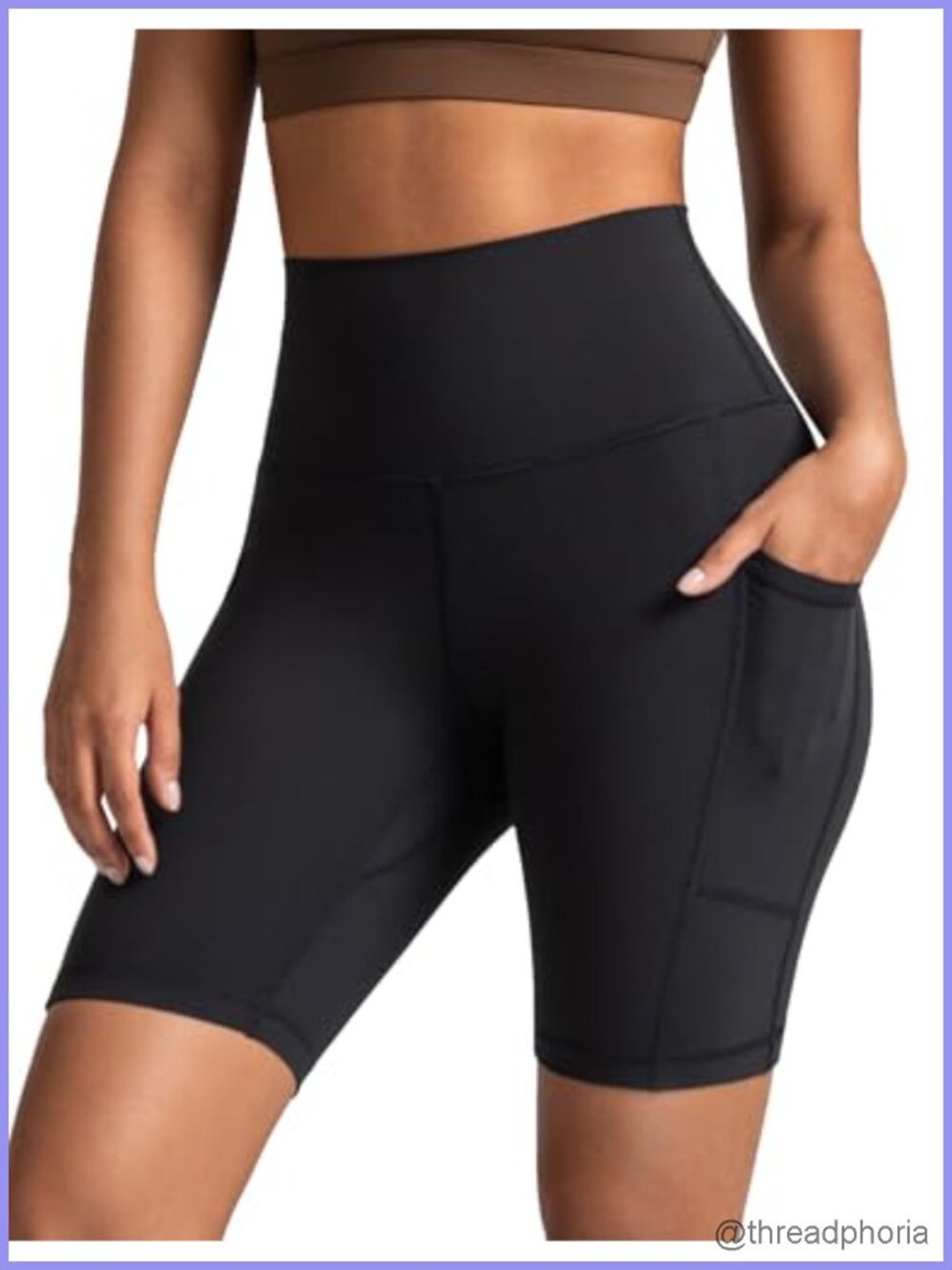 High Waisted Biker Shorts with Pockets 8" Inseam Buttery Soft